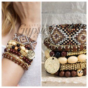 Seven Layer Stacked Beaded Bracelets